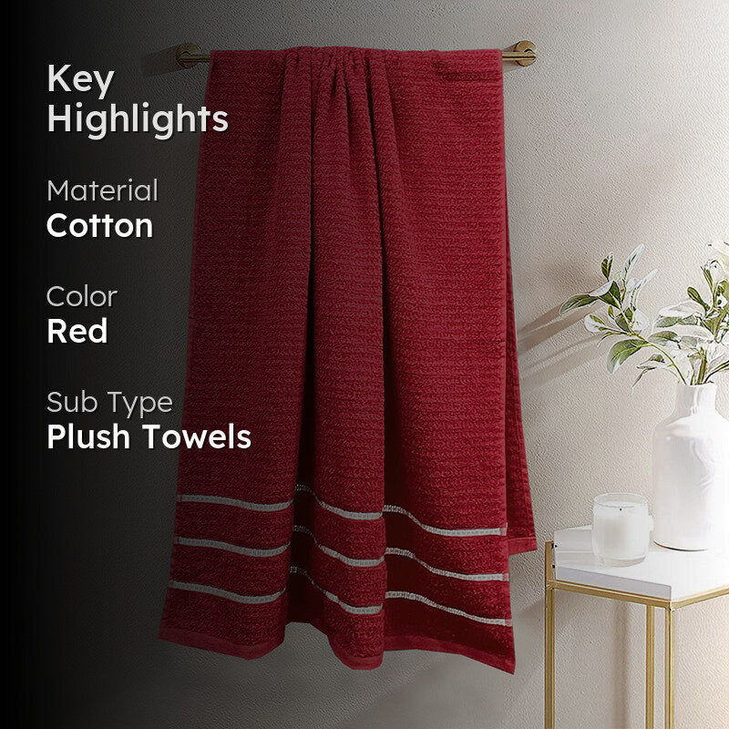 Lisse Cotton Bath Towel - Red media 2