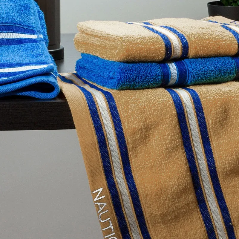 Nautica Dove Dual Down Cotton Hand Towel (Blue & Yellow) - Set Of Four media 4