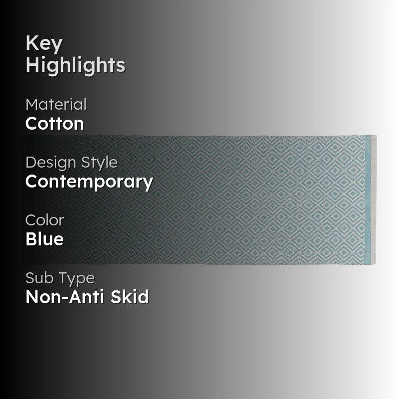 Earthica Cotton Runner Rug - Sky Blue media 2