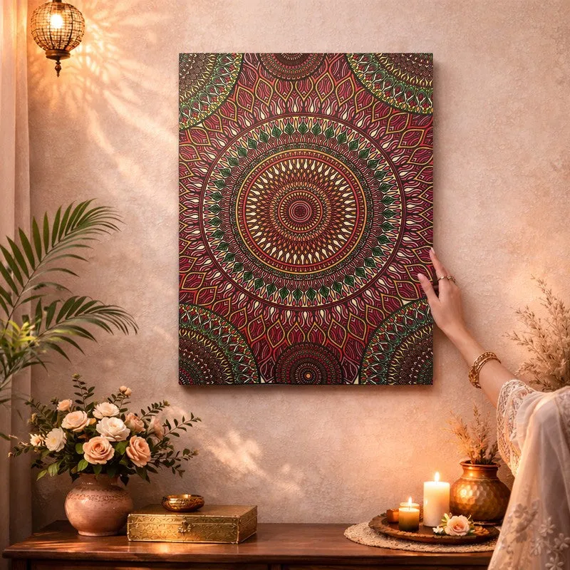 Mandala Stretched Canvas Wall Art & Paintings media 3