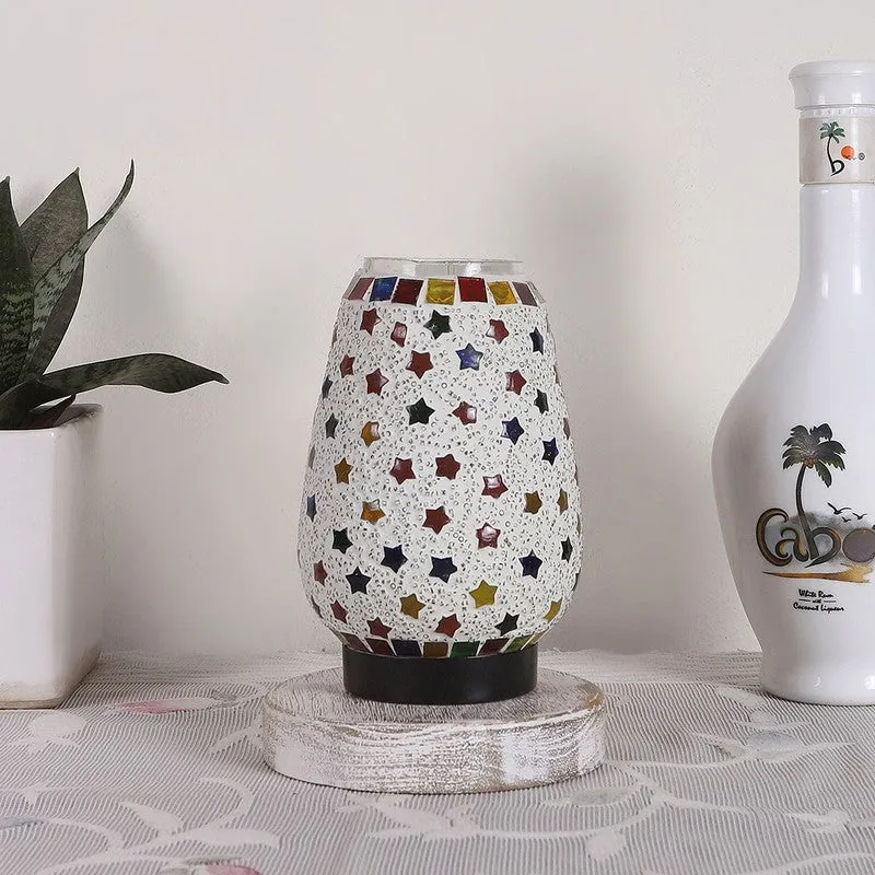 Lunaris Glass Table Lamp With Wooden Base - Multicolor media 4