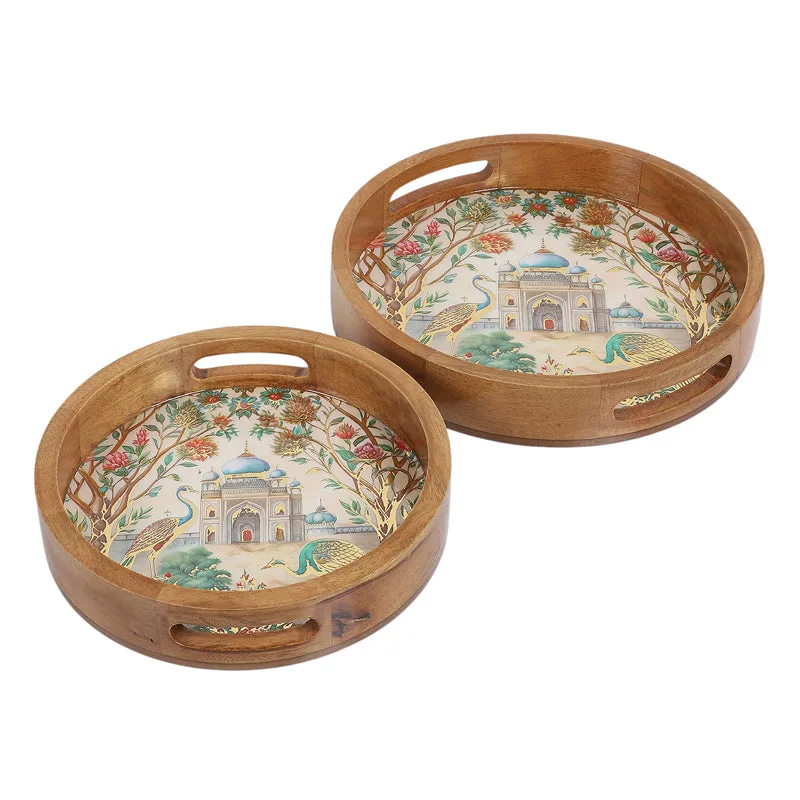 Royal Eden Round Wooden Serving Tray - Set of Two media 3
