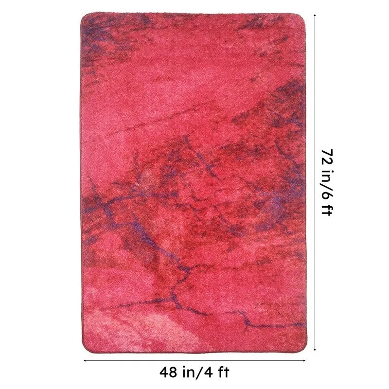 Jorlin Abstract Micro Fiber Area Rug - Pink,Red media 7