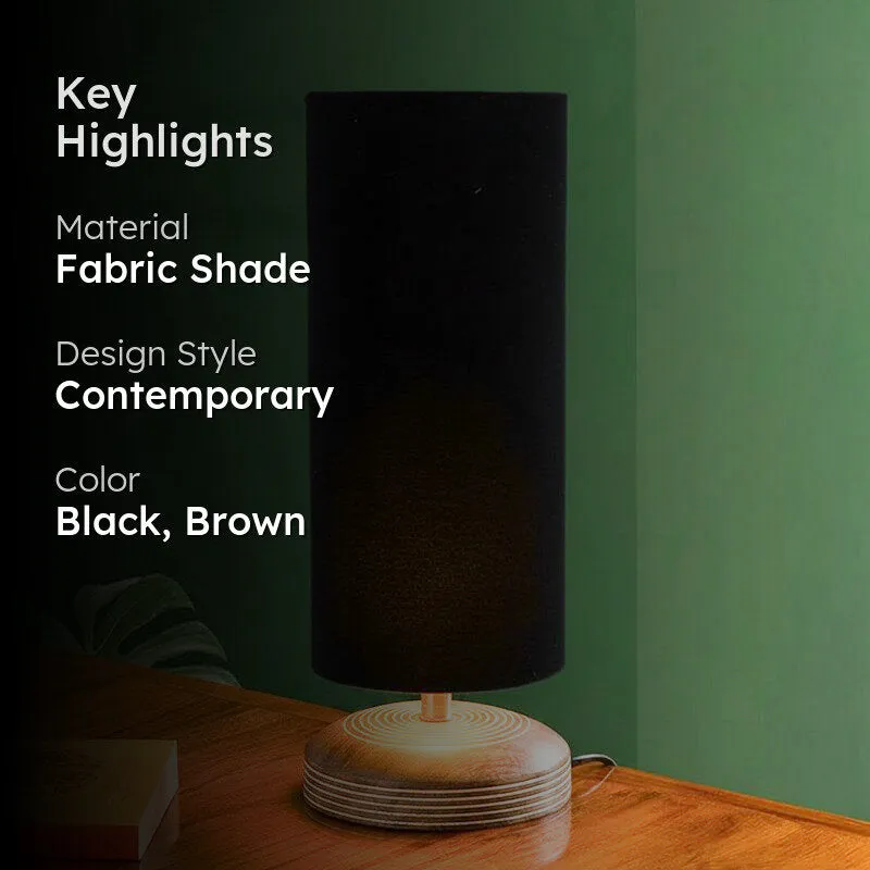Savera Siera Fabric Table Lamp - Black,Brown media 2
