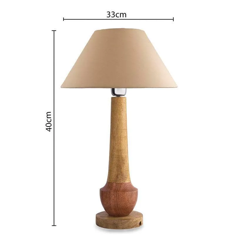 Classic Cubist Fabric Table Lamp With Conical Shade - Brown,Beige media 4