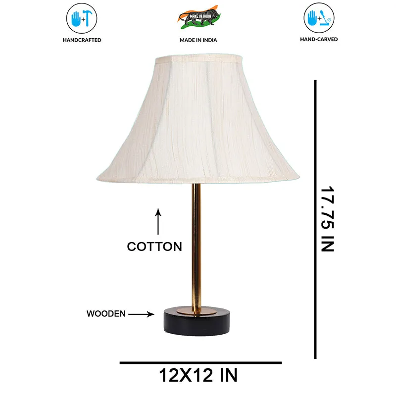 Ceylon Arc Rodin Wooden Table Lamp - OffWhite,Gold,Black media 7
