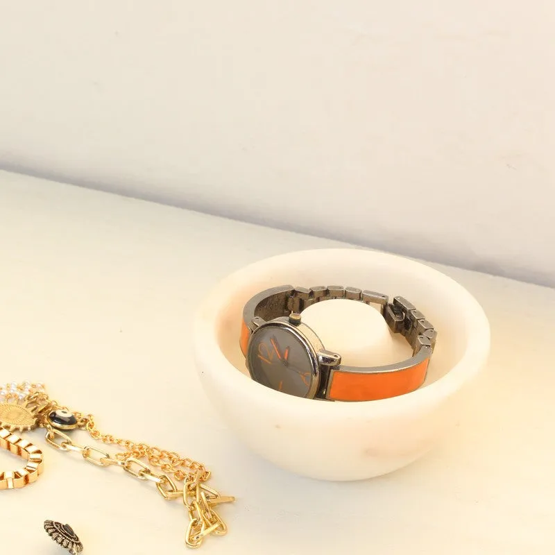 Elegant Marble Trinket Tray - White media 3