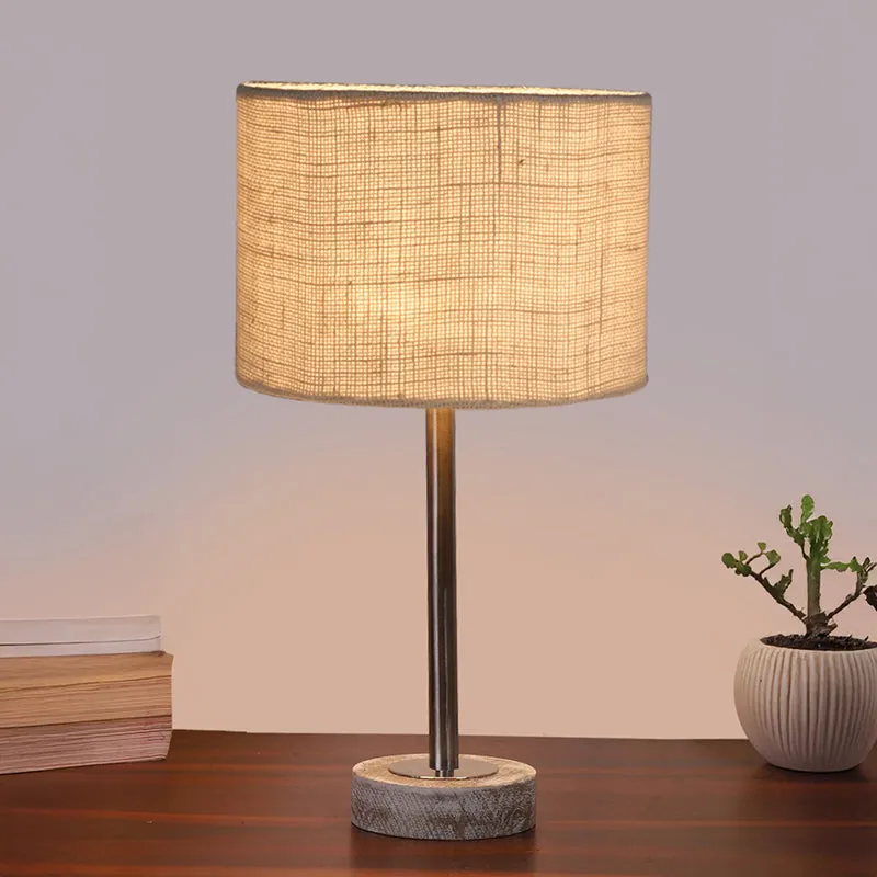 Sienna I Rodin Wooden Table Lamp - White,Silver media 2
