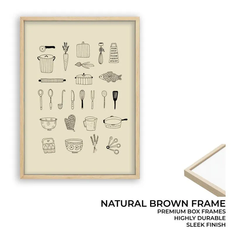 Kitchen Script Archival Canvas Wall Art - Black media 10