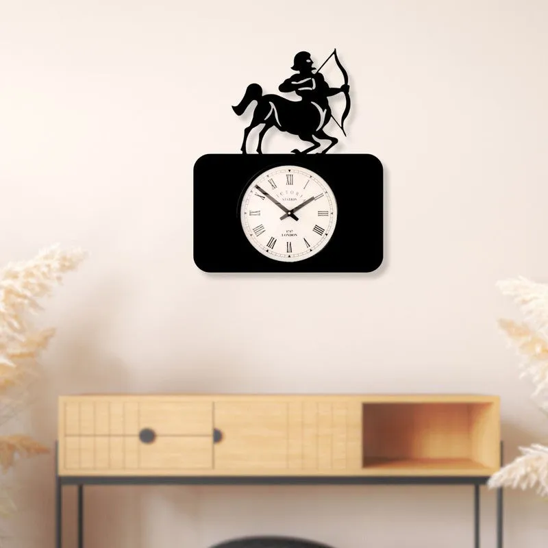 Saggitarius Steel Analog Wall Clock - Black media 3