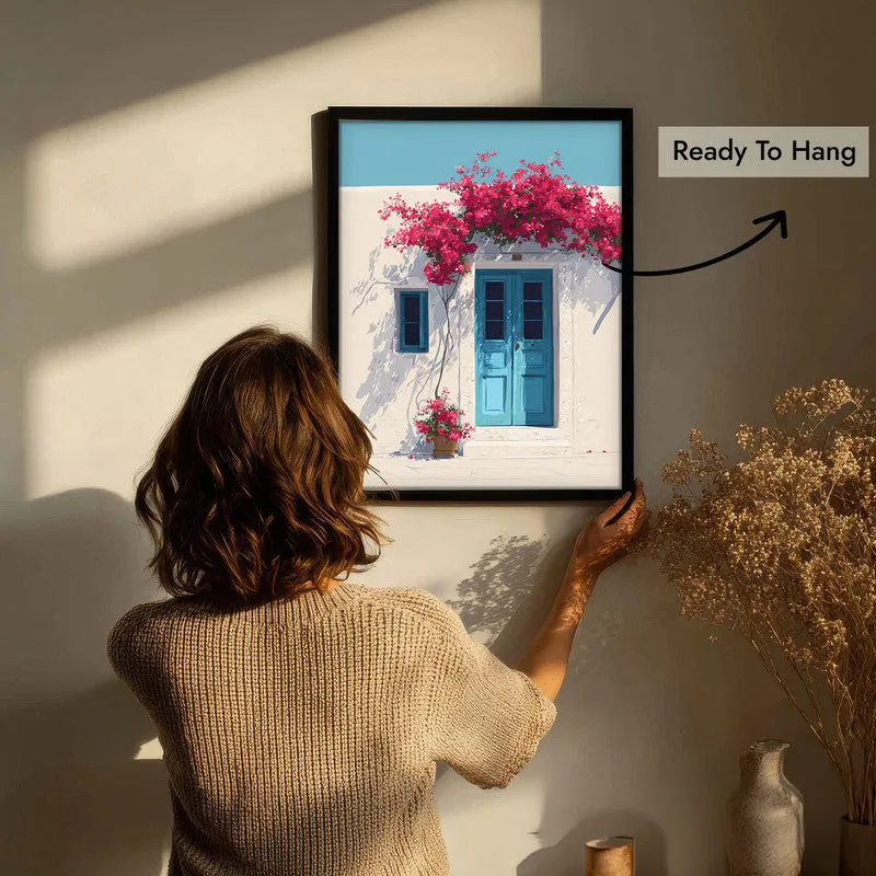 Blooming Vacation Canvas Wall Painting - Black Frame media 7