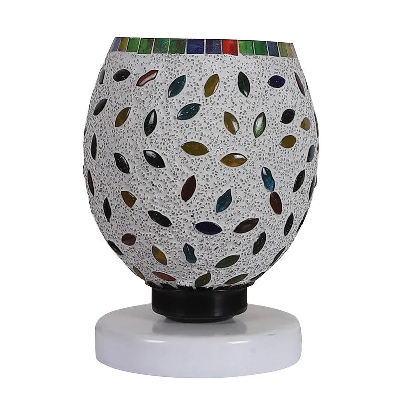 Celesta Mosaic Glass Table Lamp With Wooden Base - Multicolor media 5