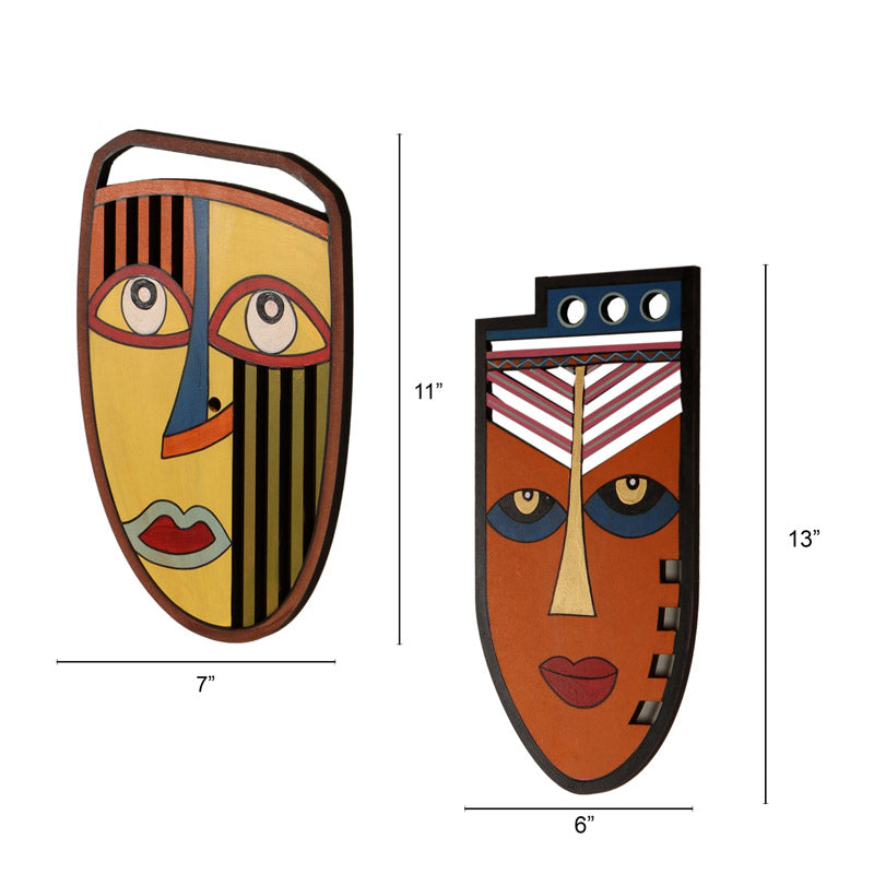 Bhusa Mask Wooden Wall Accent - Set of Two media 6