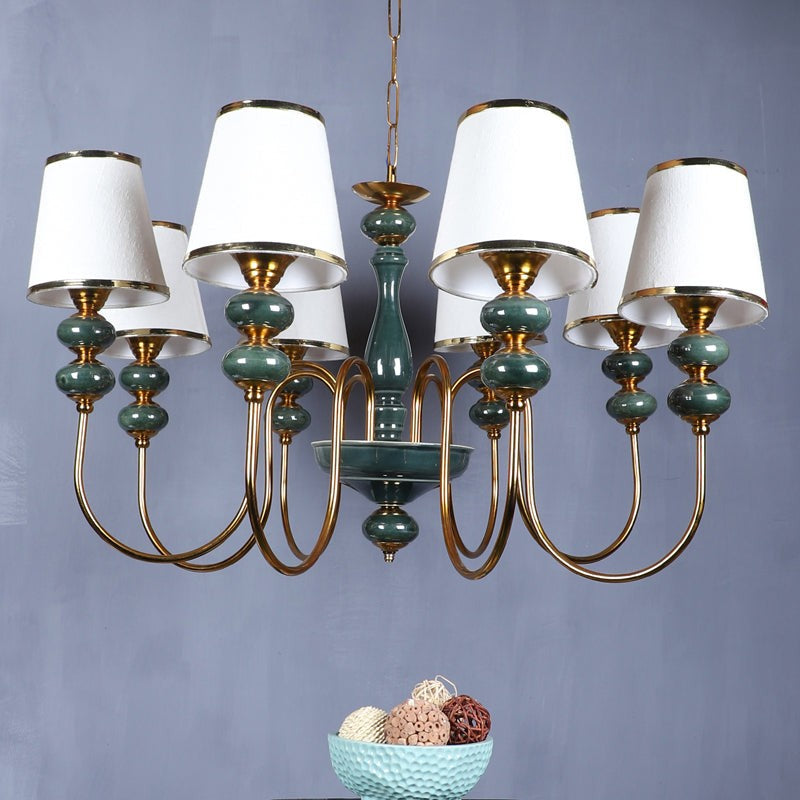 Loona Clustered Iron Chandelier - Blue & White image 3