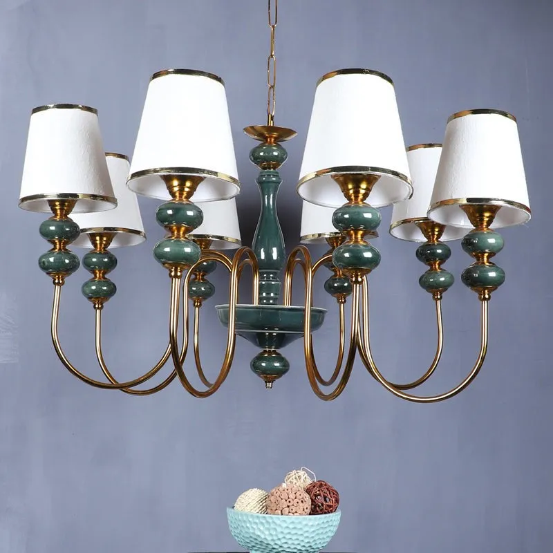 Loona Clustered Iron Chandelier - Blue & White media 3