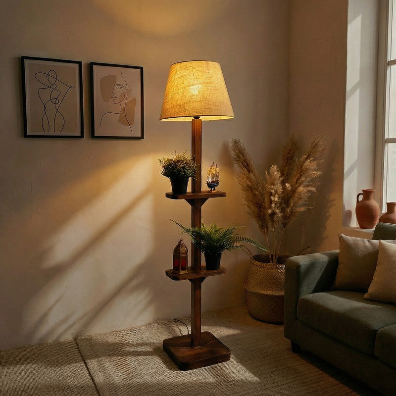 Jovana Shelf Wooden Floor Lamp media 3