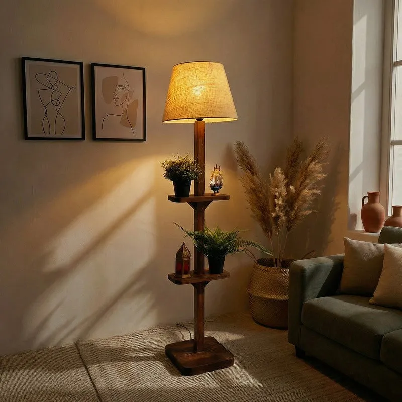 Jovana Shelf Wooden Floor Lamp media 3