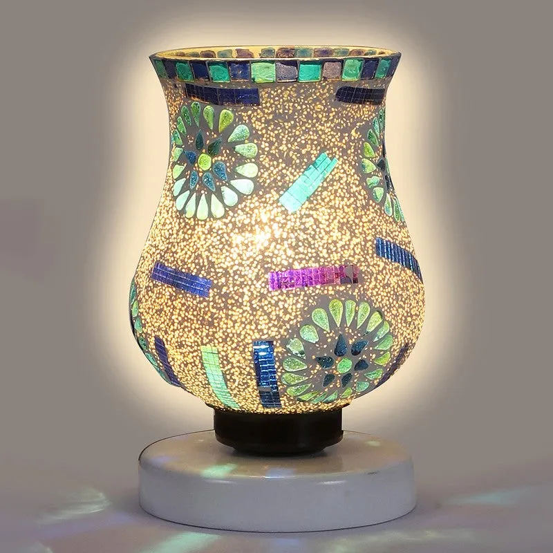 Blisset Mosaic Glass Table Lamp With Wooden Base - Multicolor media 6