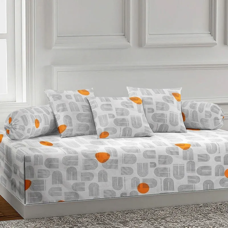 Textura Printed Diwan Set - Six Piece Set media 3