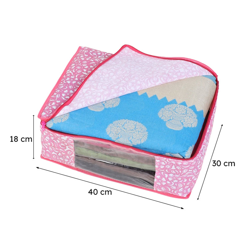Bizet Floral Saree Cover (Pink) - Set Of Twelve media 7