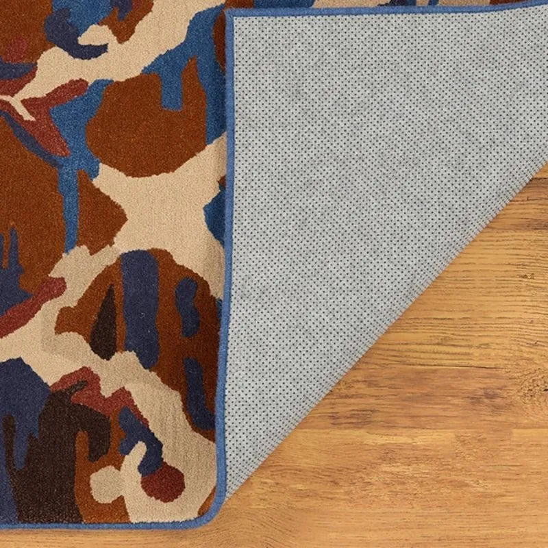 Veles Hand Tufted Abstract Wool & Nylon Carpet - Navy Blue media 4