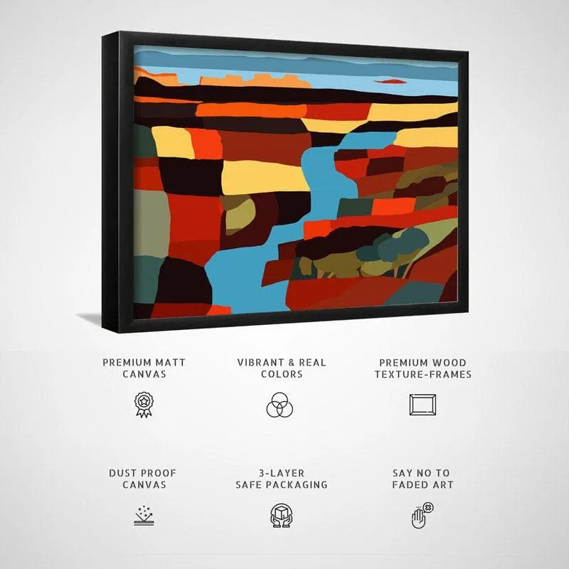 Vibrant Plains Canvas Wall Painting - Black Frame media 5