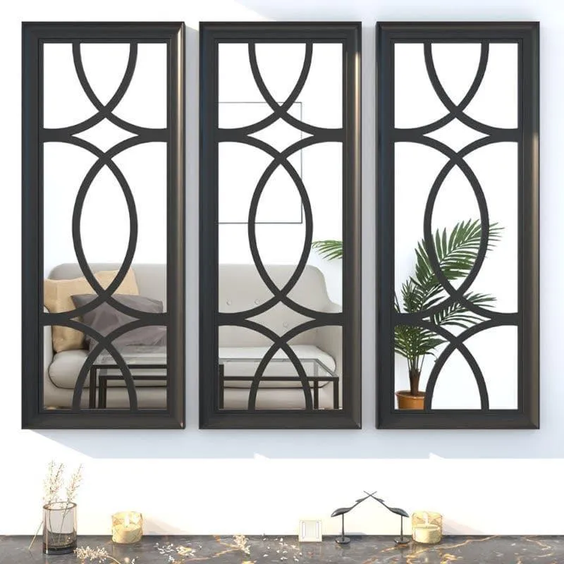 Escot Decorative MDF Wall Accent (Black) - Set Of Three media 1