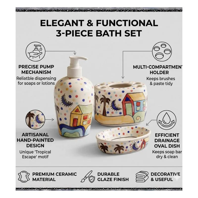 Fresh Nest Ceramic Bathroom Set - Three Piece Set media 6