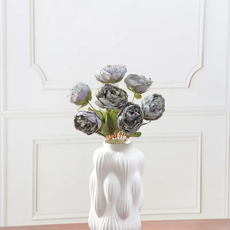 Blushira Rose Fabric Artificial Flower - Grey media 3
