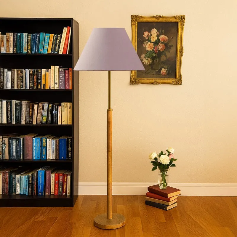 Earth Tone Wooden Floor Lamp - Grey media 3