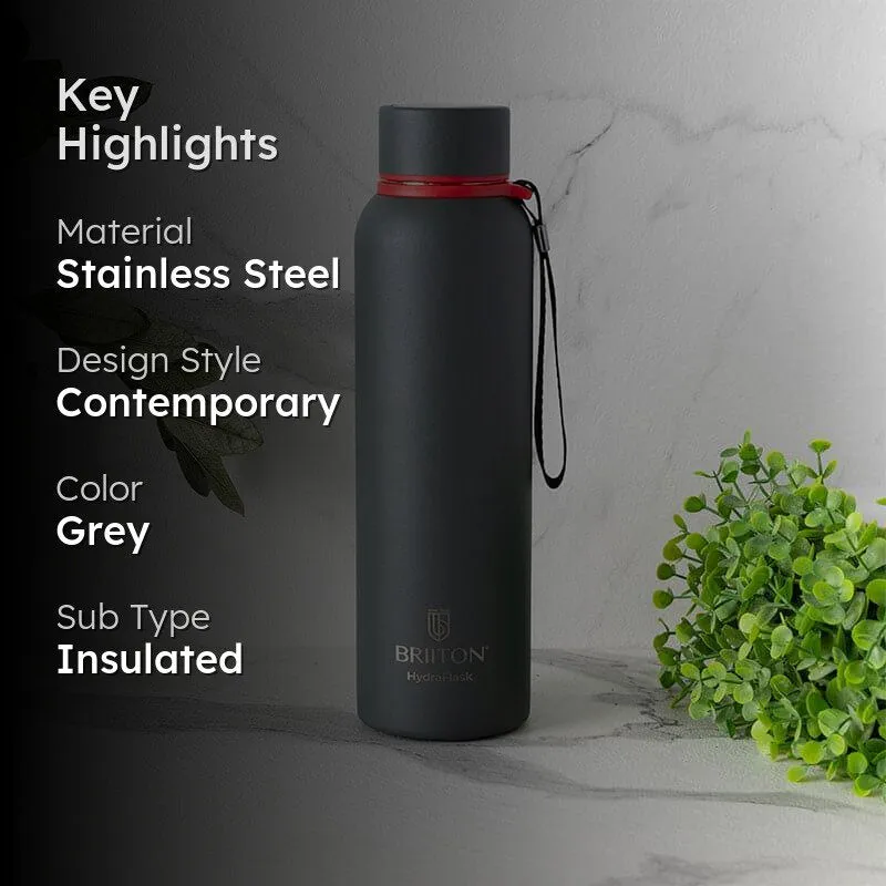 Aqueous Hot & Cold Thermos Water Bottle (Grey) - 750 mL media 2