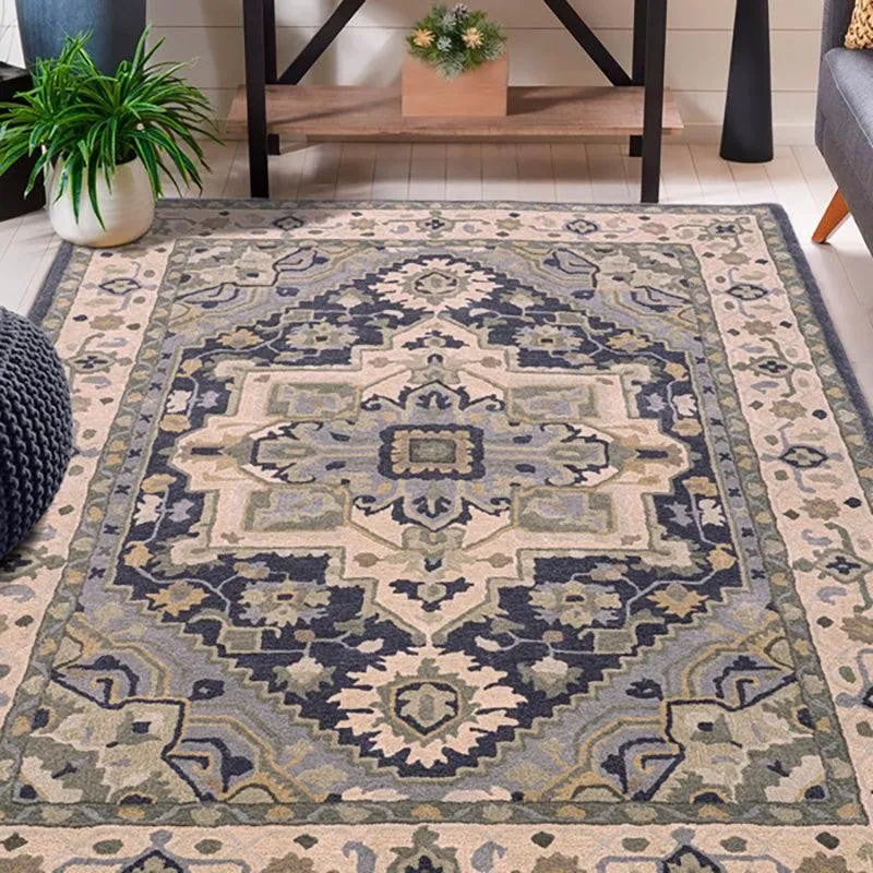Pavati Hand Tufted Ethnic Wool & Nylon Carpet - Blue media 4