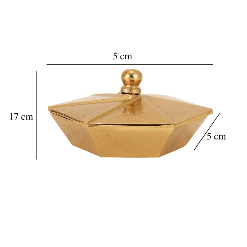 Nyra Accent Bowl With Lid - Gold media 5
