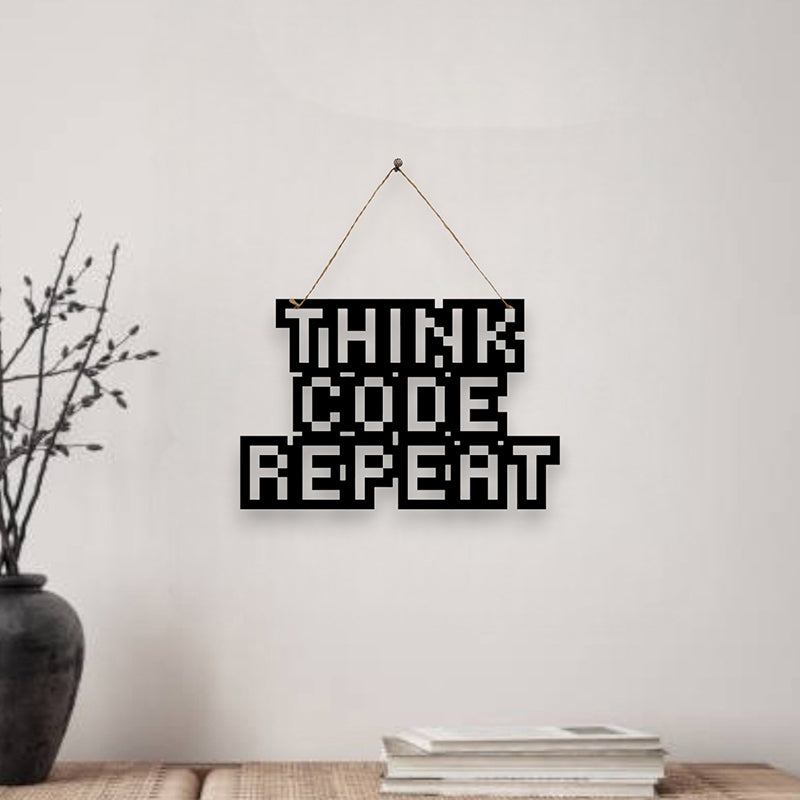 Think,Code,Reapeat Mild Steel Wall Accent