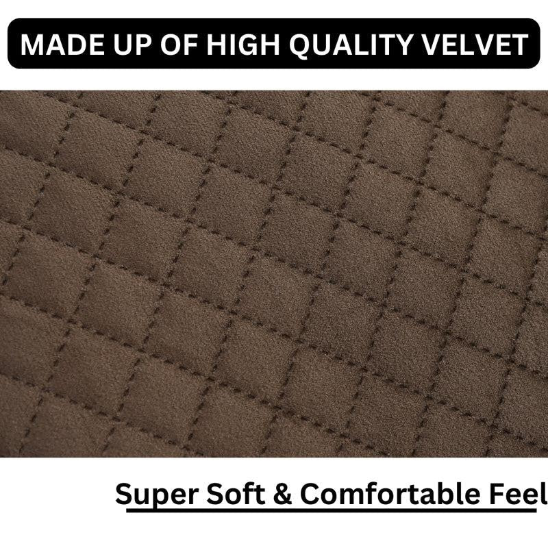 Orson Quilted Velvet Cushion Cover (Brown) - Set Of Five media 6