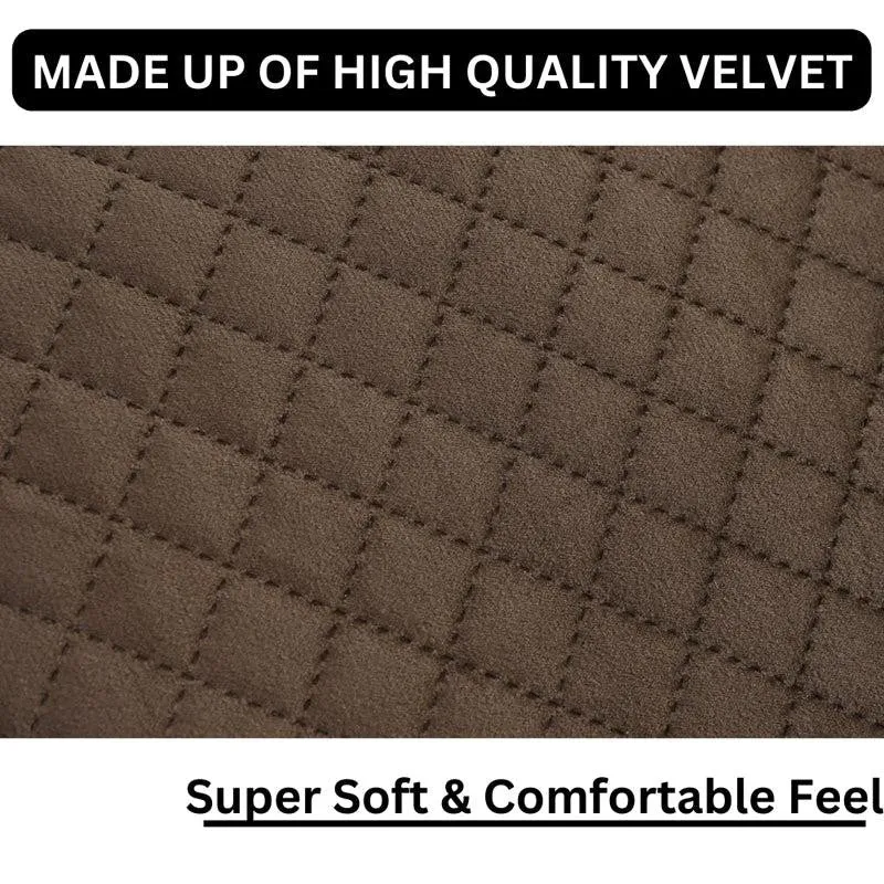 Orson Quilted Velvet Cushion Cover (Brown) - Set Of Five media 6