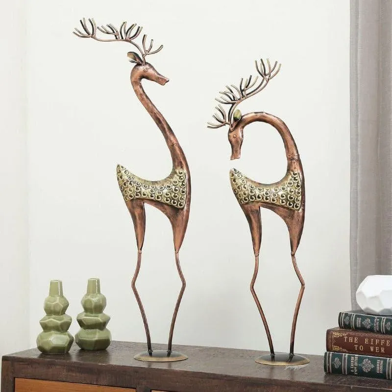 Deer Buddies Showpiece - Set Of Two media 1