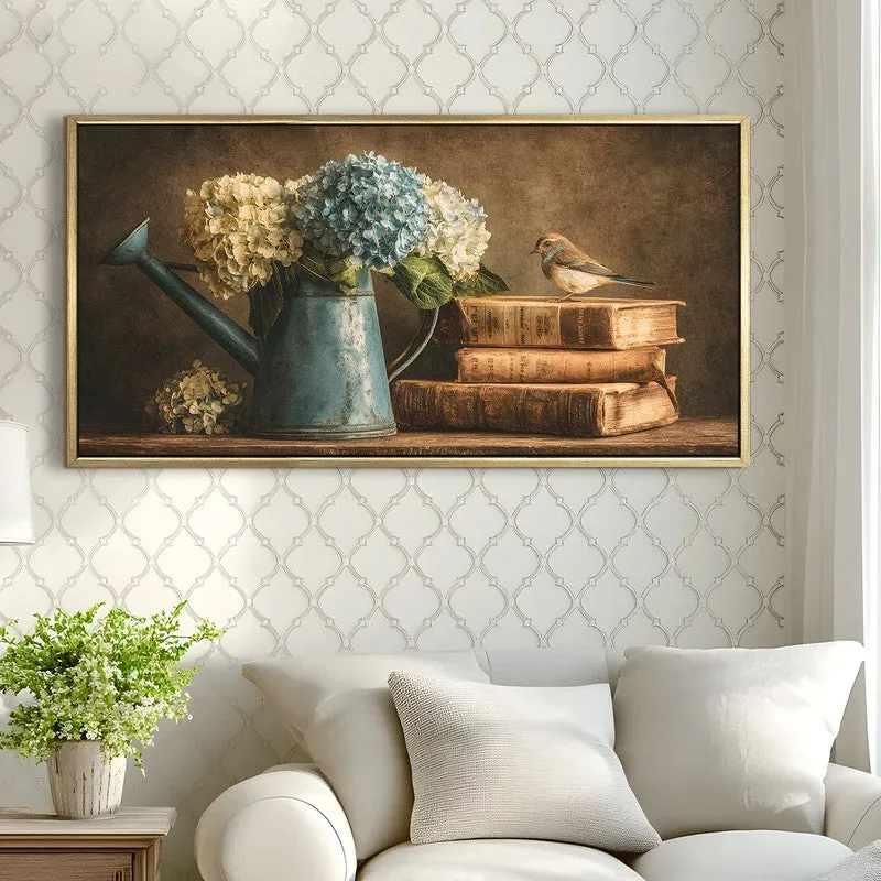 Petal Poetry Canvas Wall Painting With Frame media 4