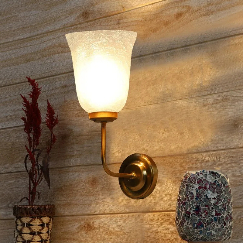 Crystal Bloom Golden Base Glass Wall Lamp media 4