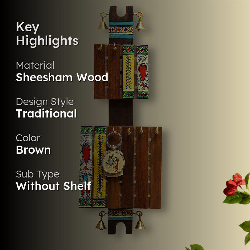 Purva Handpainted Wooden Key Holder media 2