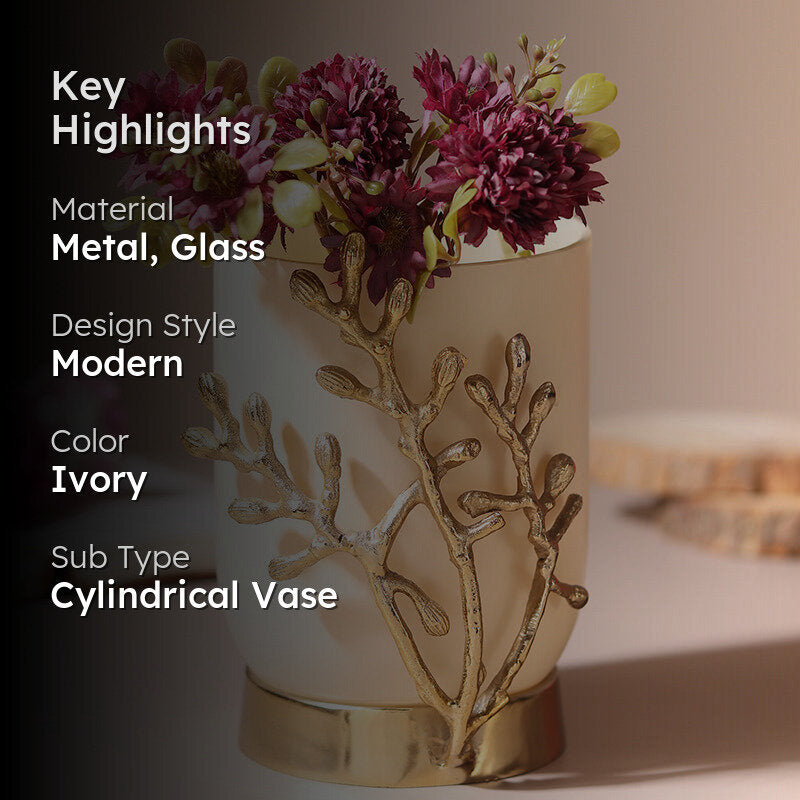 Roscoe Gemma Vase - Cream & Gold media 2