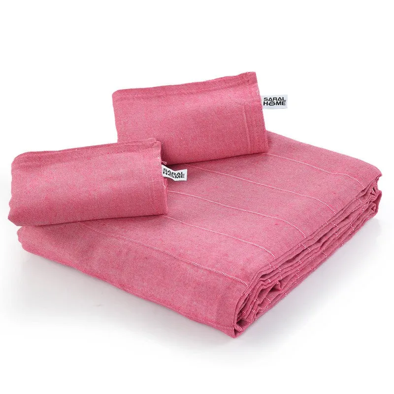 Serene Spread Cotton Bedsheet (Pink) - 220 TC media 5