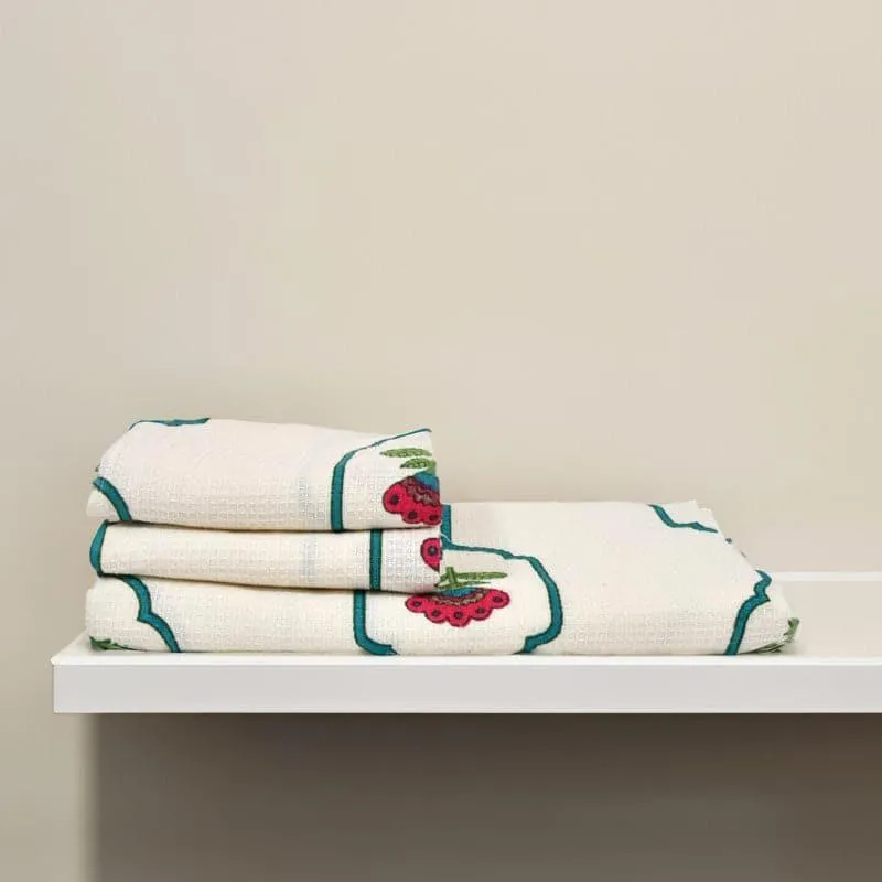 Jaipuri Waffle Towel Combo - Three Piece Set media 1