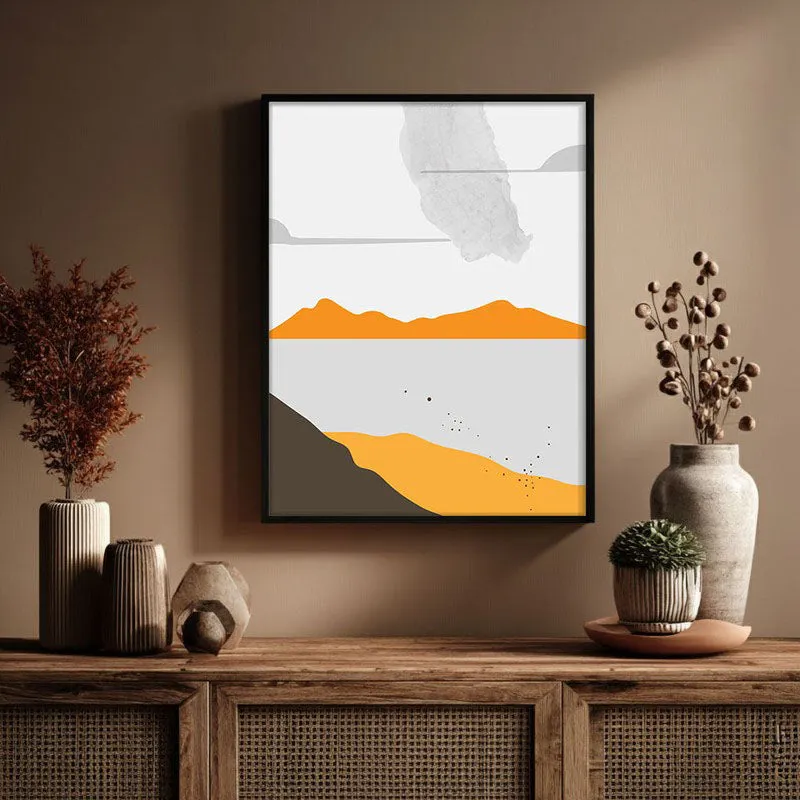 Golden Landscape Archival Canvas Wall Art - Black Frame media 3