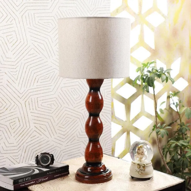 Callena Winde Fabric Table Lamp - White,Brown media 3