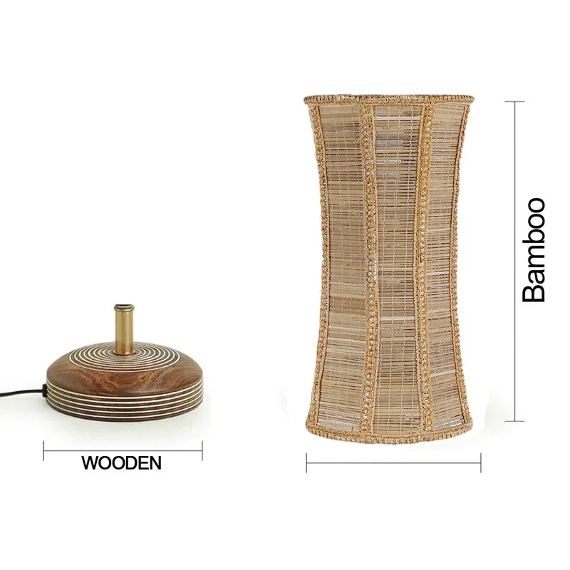 Savera Bamboo Reva Fabric Table Lamp - Beige,Brown media 7