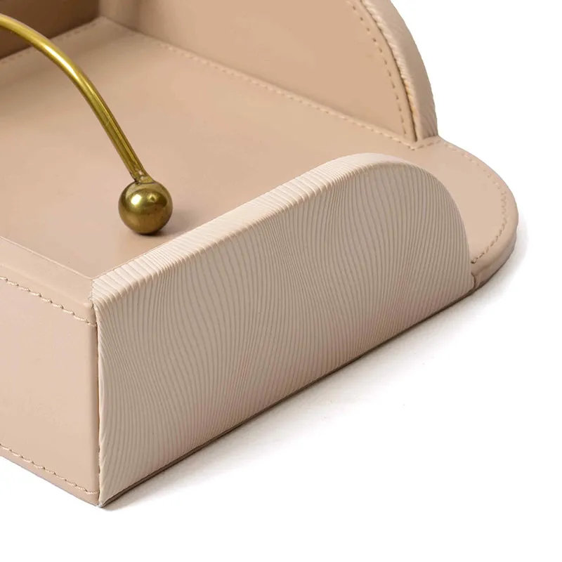 Veltrix Nuo Faux Leather Tissue Holder - Beige media 5