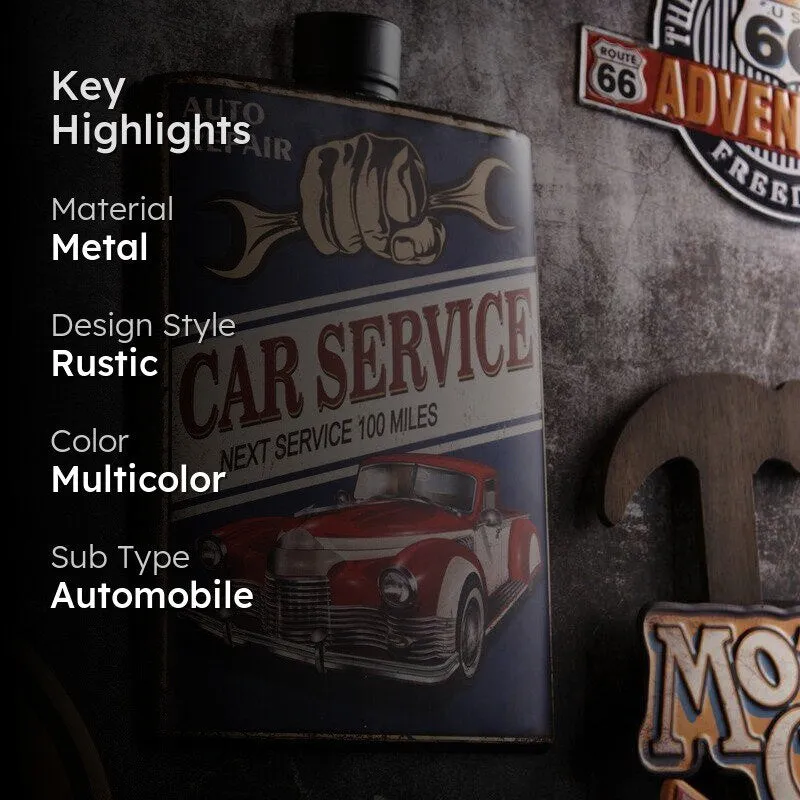 Car Service Whiskey Bottle Metal Wall Accent media 2