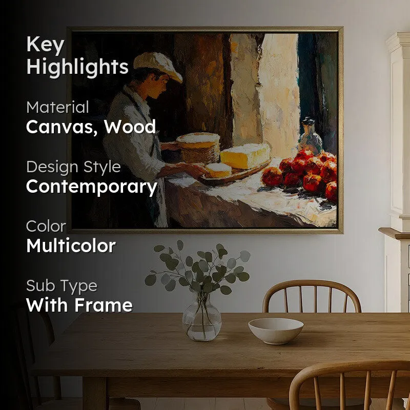 Golden Crust Canvas Wall Painting With Frame media 2