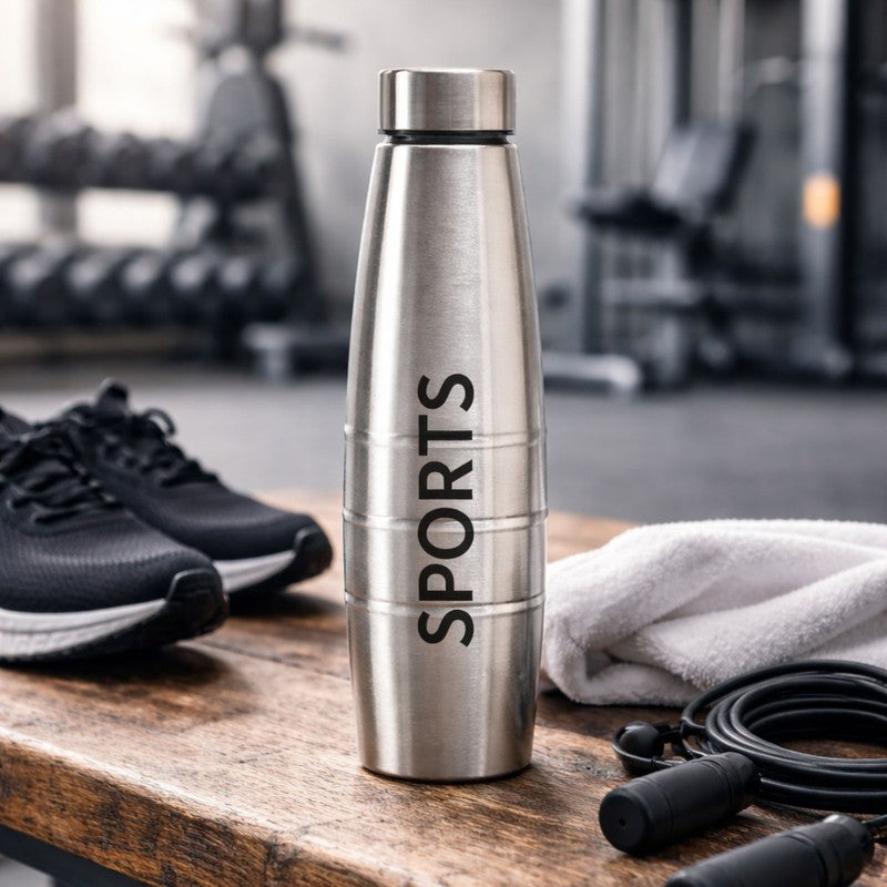 Sports Silver Stainless Steel Bottle - 1000 mL